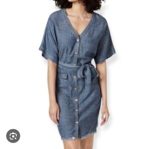 Trina Turk Blue Button-Down Mini Dress